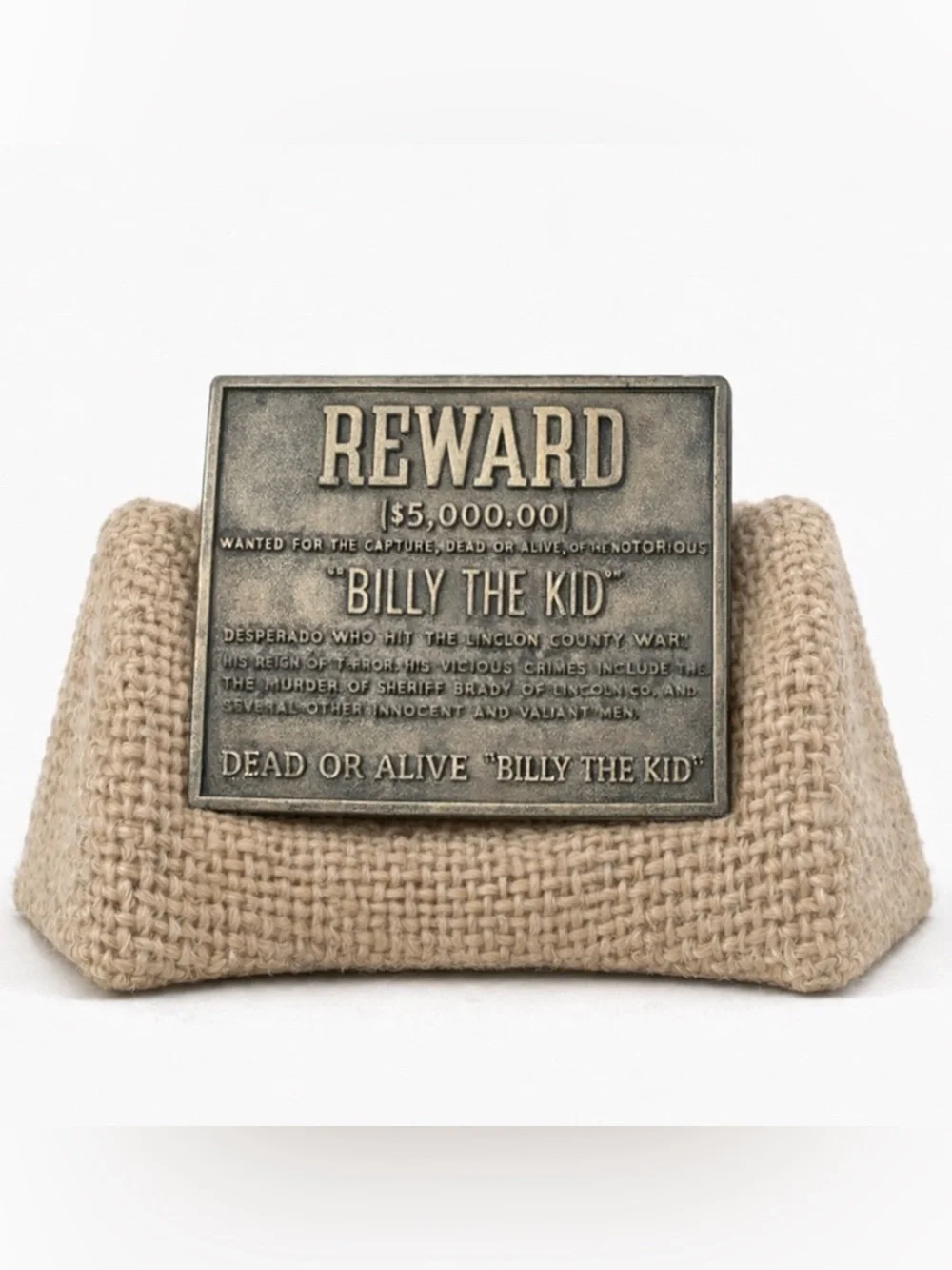 Vintage 1970s Billy The Kid Reward Poster Belt Buckle